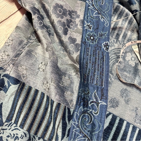 vintage yak magik tapestry patchwork beaded embroidered Cardigan jacket sz L - Picture 10 of 10